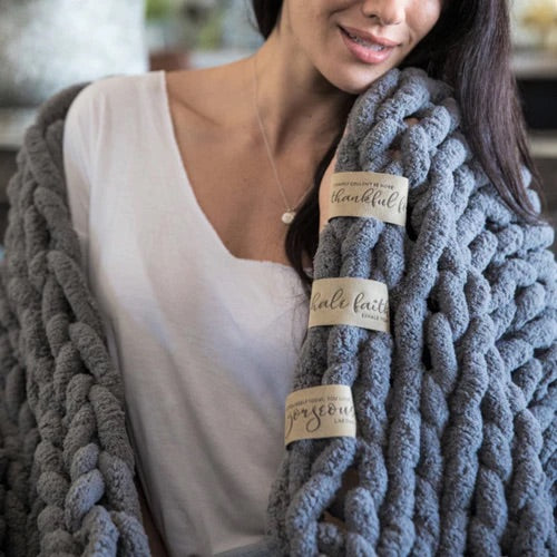 Big Lovie Infinite Chunky Knit Blanket - Slate